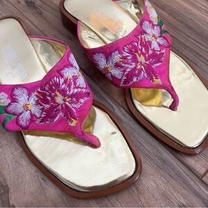 Pink Floral Escada Slides